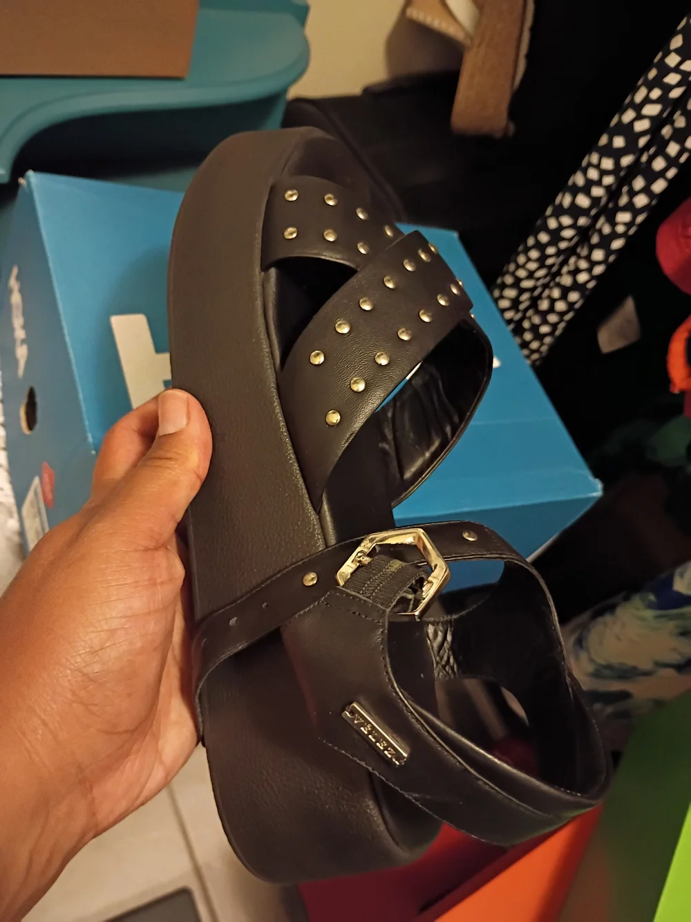Women’s Black Studded Platform Sandals